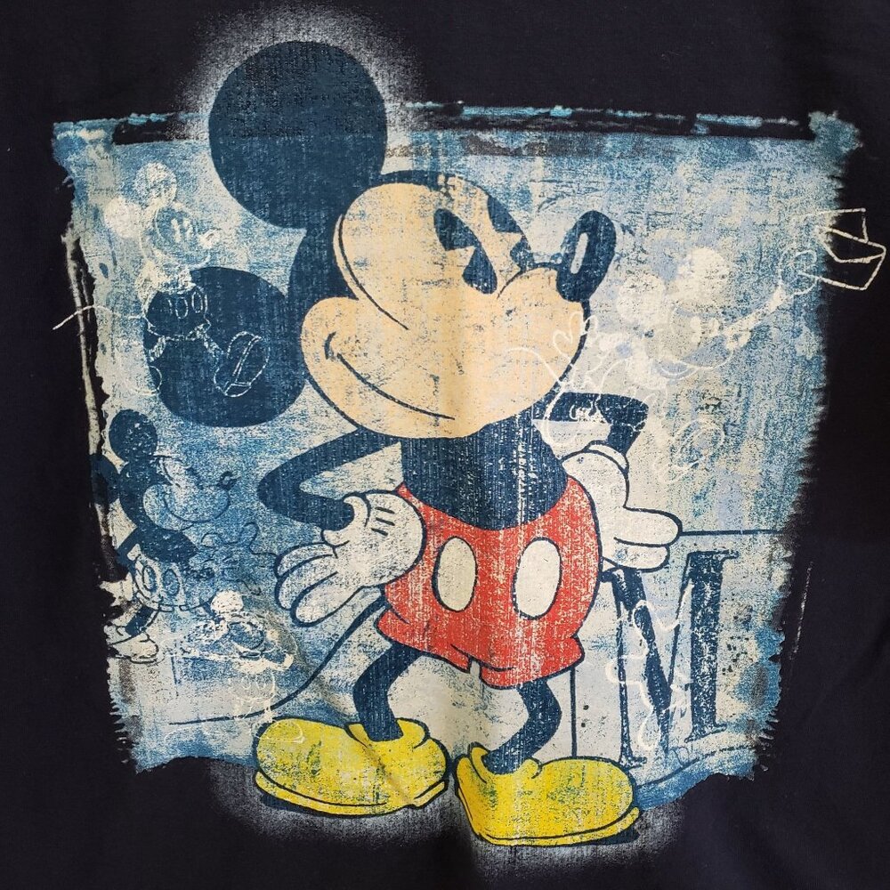 Disney Mickey Mouse T-Shirt Blue 100% Cotton Short Sleeve Size L - Picture 2 of 4